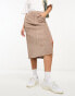 Фото #2 товара ASOS DESIGN cord pencil skirt with split in mocha