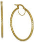 Фото #3 товара Серьги Italian Gold Textured Hoop 10k Gold