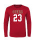 ფოტო #2 პროდუქტის Big Boys Christian McCaffrey Scarlet San Francisco 49ers Mainliner Player Name and Number Long Sleeve T-shirt