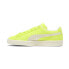 Фото #2 товара Puma Suede Neon 39869402 Womens Green Suede Lifestyle Sneakers Shoes