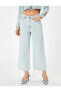 Фото #11 товара Kısa geniş Paça Kot Pantolon Standart Bel Cepli - Bianca Crop Wide Leg Jeans