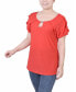 ფოტო #3 პროდუქტის Petite Swiss Dot Short Sleeve Top