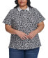 Фото #1 товара Plus Size Buttercup Floral-Print Polo Shirt