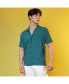 Men's Teal Green Self-Design Pom-Pom Shirt