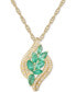 Фото #1 товара Macy's emerald (3/4 ct. t.w.) & Diamond (1/10 ct. t.w.) 18" Pendant Necklace in 14k Gold Over Sterling Silver