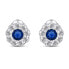 Impressive silver earrings with zircons Flowers EA331WB