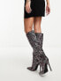 Фото #2 товара Azalea Wang Izzy embellished knee boots in multi