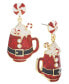 ფოტო #1 პროდუქტის Gold-Tone Santa Mug Drop Earrings, Created for Macy's