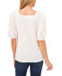 Фото #2 товара Women's Short Puff Sleeve Square Neck Knit Top