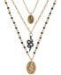 Gold-Tone Mixed Stone & Snake Convertible Layered Pendant Necklace, 16" + 3" extender