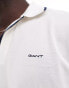 GANT logo tipping collar polo in white weiß, 2XL - 58 - фото #3