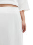 In The Style Plus satin maxi skirt in white