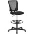 Фото #4 товара Ergonomic Mid-Back Mesh Drafting Chair With Black Fabric Seat And Adjustable Foot Ring