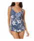 ფოტო #1 პროდუქტის Women's Floral Bra Sized V-Neck Draped Front Sarong