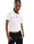 Фото #1 товара French Connection FCUK cropped fitted t-shirt in white