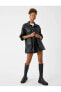 Фото #2 товара Рубашка женская Koton Oversize с деталями кожи в карманах
