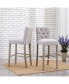 Linen Fabric Tufted Bar Stool (Set of 2)