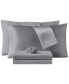 Фото #1 товара Microfiber 7-Pc. Sheet Set with Satin Pillowcases and Satin Hair-Tie, Queen