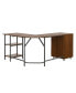 Фото #16 товара Wood L-Shape Home Office with Storage Two-Tone Desk