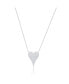 Фото #1 товара White Gold Tone CZ Elongated Heart Necklace