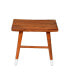 Фото #8 товара 18 Inch Rectangular Acacia Wooden Side Table With Angled Legs, Warm Brown