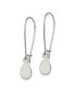 Stainless Steel Polished Teardrop Dangle Kidney Wire Earrings