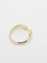 Фото #5 товара ASOS DESIGN Curve ring with open melt design in gold tone