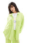 Esmee oversized long sleeve beach shirt co-ord in lime