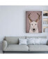 Фото #3 товара Fab Funky Bull Terrier and Antlers Canvas Art - 36.5" x 48"