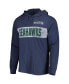 Men's College Navy Distressed Seattle Seahawks Field Franklin Hooded Long Sleeve T-shirt