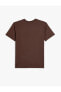 Erkek T-shirt 4sam10227hk Kahverengi