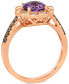 Grape Amethyst (1-1/6 ct. t.w.) & Diamond (1/3 ct. t.w.) Flower Ring in 14k Rose Gold