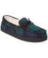 ფოტო #1 პროდუქტის Men's Plaid Moccasin Slippers with Faux-Fur Lining, Created for Macy's