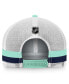 ფოტო #2 პროდუქტის Men's Deep Sea Blue, Light Blue Seattle Kraken Breakaway Striped Trucker Snapback Hat