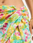 Only knot front sarong midi skirt co-ord in multi floral Bunt Geblümt, L - EU 40 - фото #4