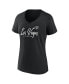 ფოტო #3 პროდუქტის Women's Black Las Vegas Raiders Shine Time V-Neck T-shirt