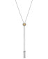 ფოტო #1 პროდუქტის Two-Tone Hematite-Pavé & Chain Tassel Reversible Lariat Necklace, 33" + 2" extender