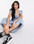 Фото #4 товара ASOS DESIGN Tall soft denim babydoll midi dress in midwash