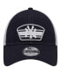Фото #2 товара Men's Navy, White New York Yankees Logo Patch 9FORTY Trucker Snapback Hat