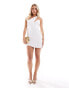 ASOS DESIGN Petite bodycon one shoulder mini dress in ivory