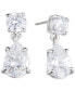 Silver-Tone Crystal Pear-Shape Earrings