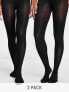 Фото #1 товара ASOS DESIGN 2 pack 40 denier tights in black