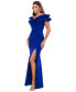 Фото #5 товара Ruffled Ruched Scuba Fit & Flare Gown