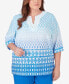 Plus Size Neptune Beach Ombre Diamond Print Tunic Top