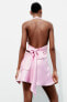 Фото #7 товара Платье из сатина с горловиной халтер ZARA