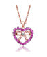 Фото #1 товара Kids/Girls 18K Rose Gold Plated with Cubic Zirconia Heart Shaped Pendant