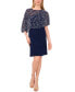 Women's Embellished-Caplet Jersey Shift Dress