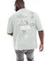 ASOS DESIGN oversized t-shirt in grey with back renaissance print