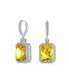 Фото #3 товара Серьги Bling Jewelry с эмалью квадратной формы 10CT Halo Dangle Earrings Prom Cubic Zirconia