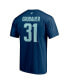 Фото #1 товара Men's Philipp Grubauer Deep Sea Blue Seattle Kraken Authentic Stack Name and Number T-shirt